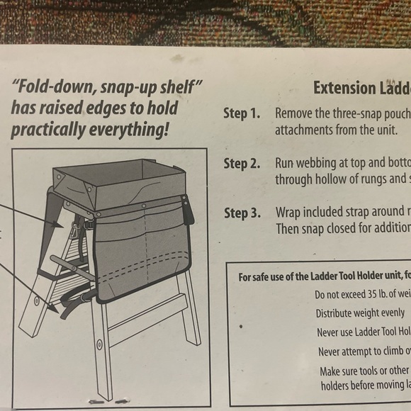 Werner 4-sided Multi-Pocket Step/ Extension Ladder Tool Bag/ Holder NEW - Picture 5 of 10